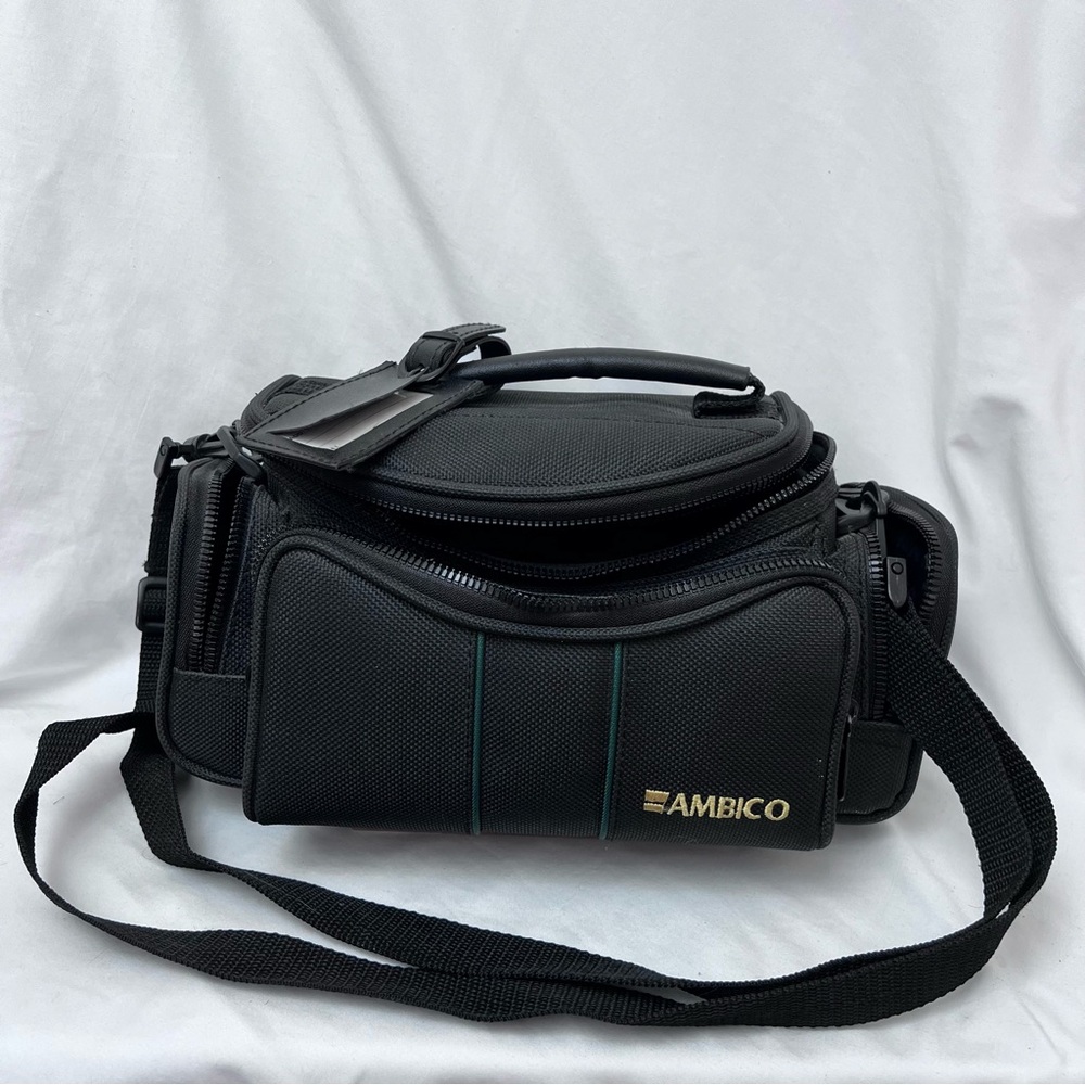 Ambico Camcorder Camera Bag Case with Padded Pockets, Shoulder Strap and Handle